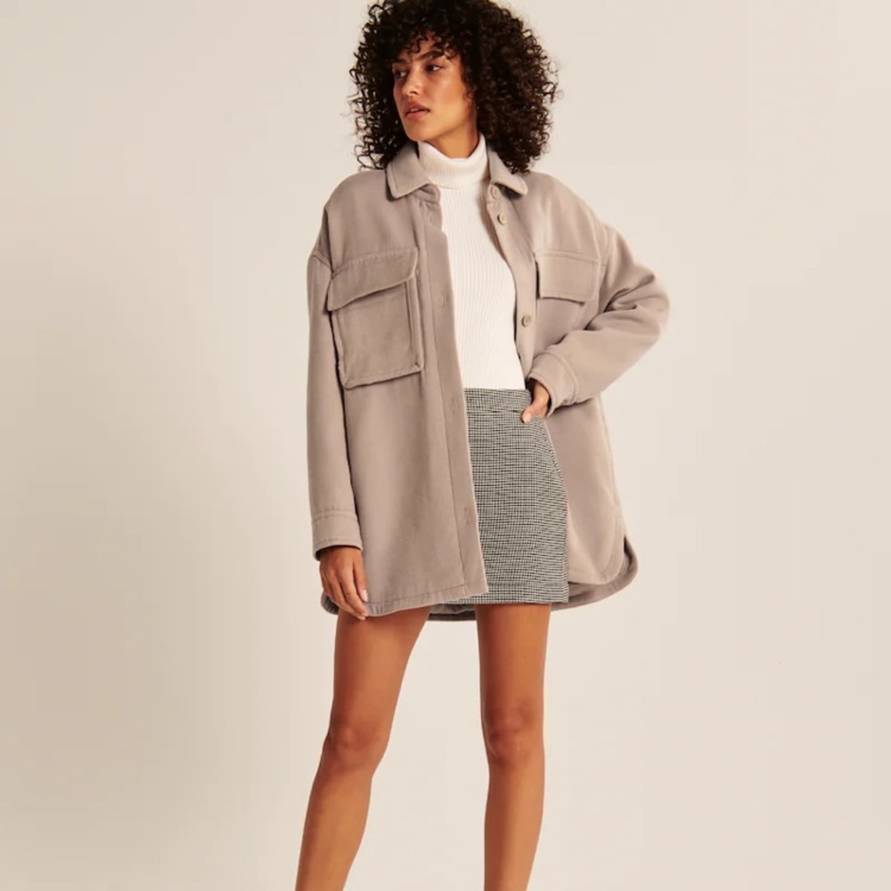 NWT Abercrombie & Fitch Oversized Cozy Shirt Jacket